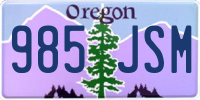 OR license plate 985JSM