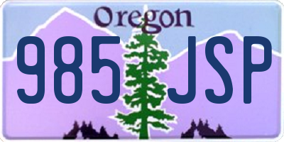 OR license plate 985JSP