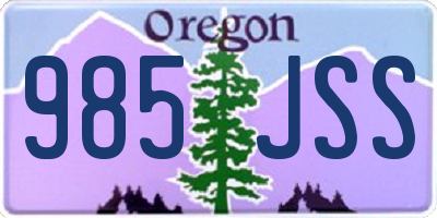 OR license plate 985JSS