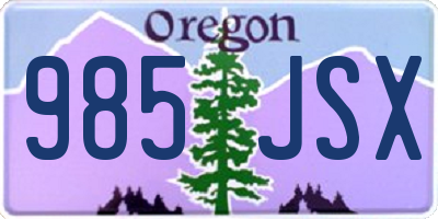 OR license plate 985JSX