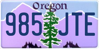 OR license plate 985JTE