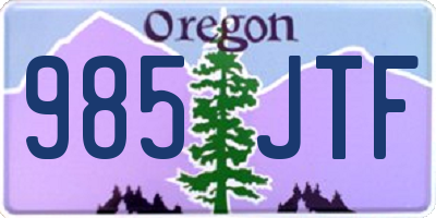 OR license plate 985JTF