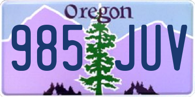 OR license plate 985JUV
