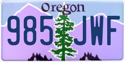 OR license plate 985JWF