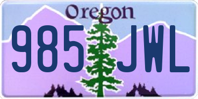 OR license plate 985JWL