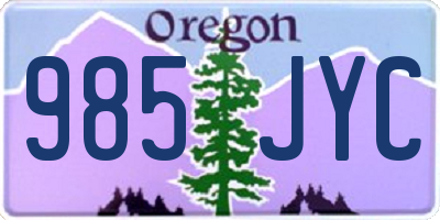 OR license plate 985JYC