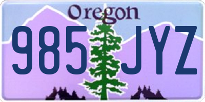 OR license plate 985JYZ