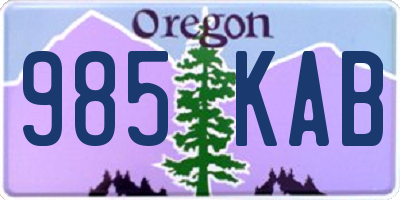 OR license plate 985KAB