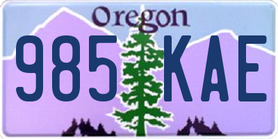 OR license plate 985KAE