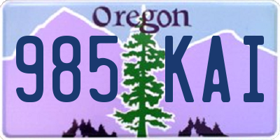 OR license plate 985KAI