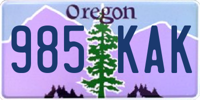 OR license plate 985KAK