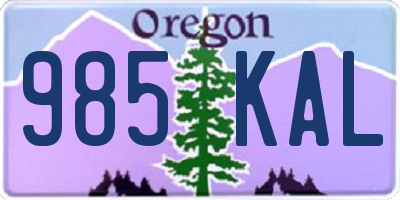 OR license plate 985KAL