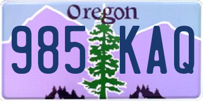 OR license plate 985KAQ