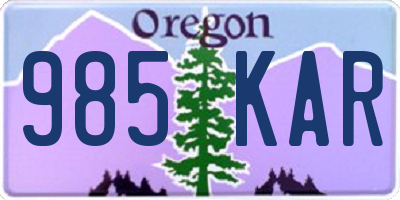 OR license plate 985KAR