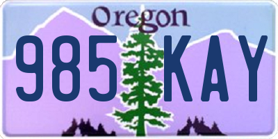 OR license plate 985KAY