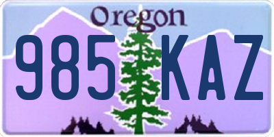 OR license plate 985KAZ
