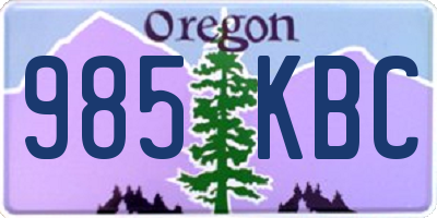 OR license plate 985KBC