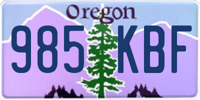 OR license plate 985KBF