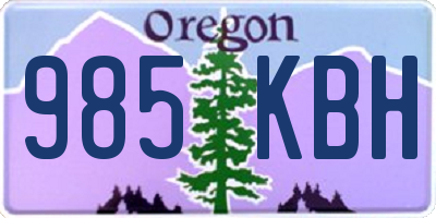 OR license plate 985KBH