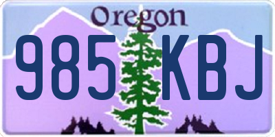 OR license plate 985KBJ