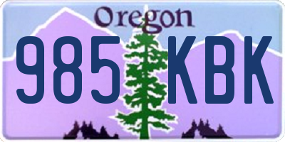OR license plate 985KBK