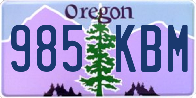 OR license plate 985KBM