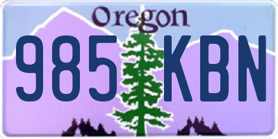 OR license plate 985KBN