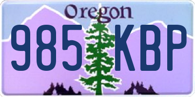 OR license plate 985KBP