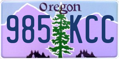 OR license plate 985KCC