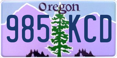 OR license plate 985KCD