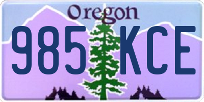OR license plate 985KCE