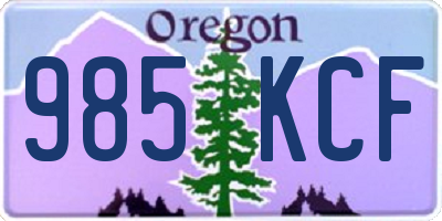 OR license plate 985KCF