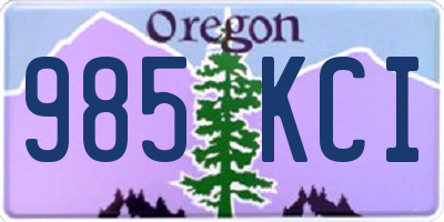 OR license plate 985KCI