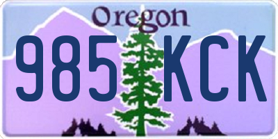 OR license plate 985KCK