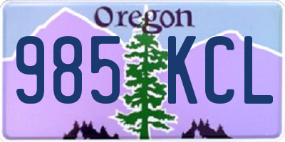 OR license plate 985KCL
