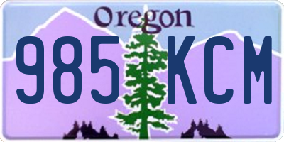 OR license plate 985KCM