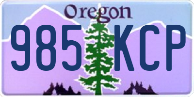 OR license plate 985KCP