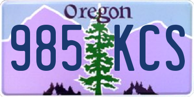 OR license plate 985KCS