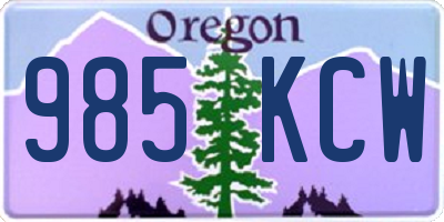 OR license plate 985KCW