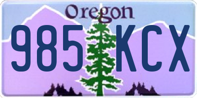 OR license plate 985KCX