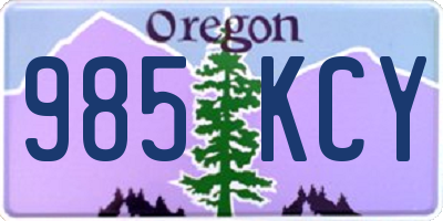 OR license plate 985KCY