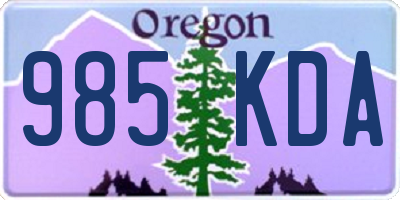 OR license plate 985KDA