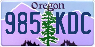 OR license plate 985KDC