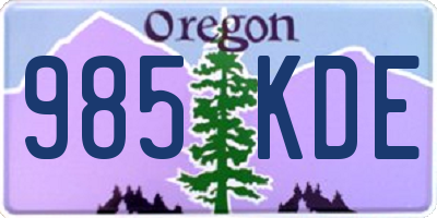 OR license plate 985KDE