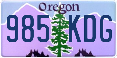 OR license plate 985KDG