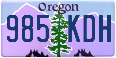 OR license plate 985KDH