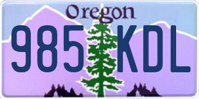 OR license plate 985KDL