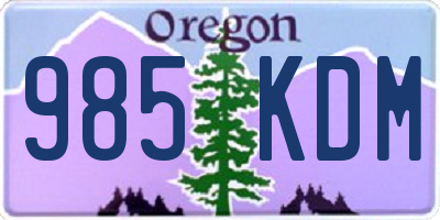 OR license plate 985KDM