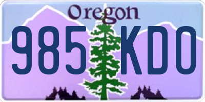 OR license plate 985KDO