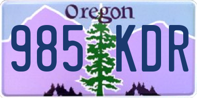 OR license plate 985KDR